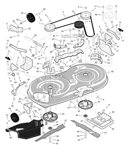 Mower Housing Diagram and Parts List for 425604X18B 2004 Briggs and Stratton Lawn Tractor